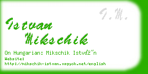 istvan mikschik business card